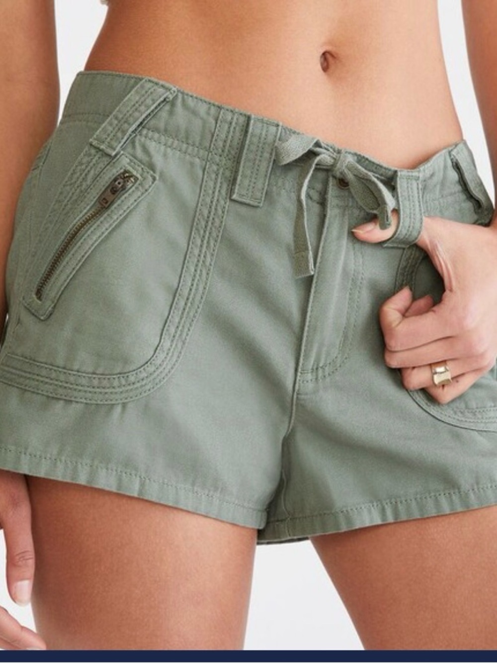 NWT Aeropostale Sage Green Drawstring Cargo Shorts